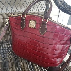 Dooney & Bourke Croc Embossed Bordeaux (Wine) Satchel🍷